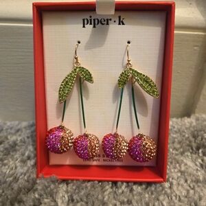Piper K Cherry Drop Earrings